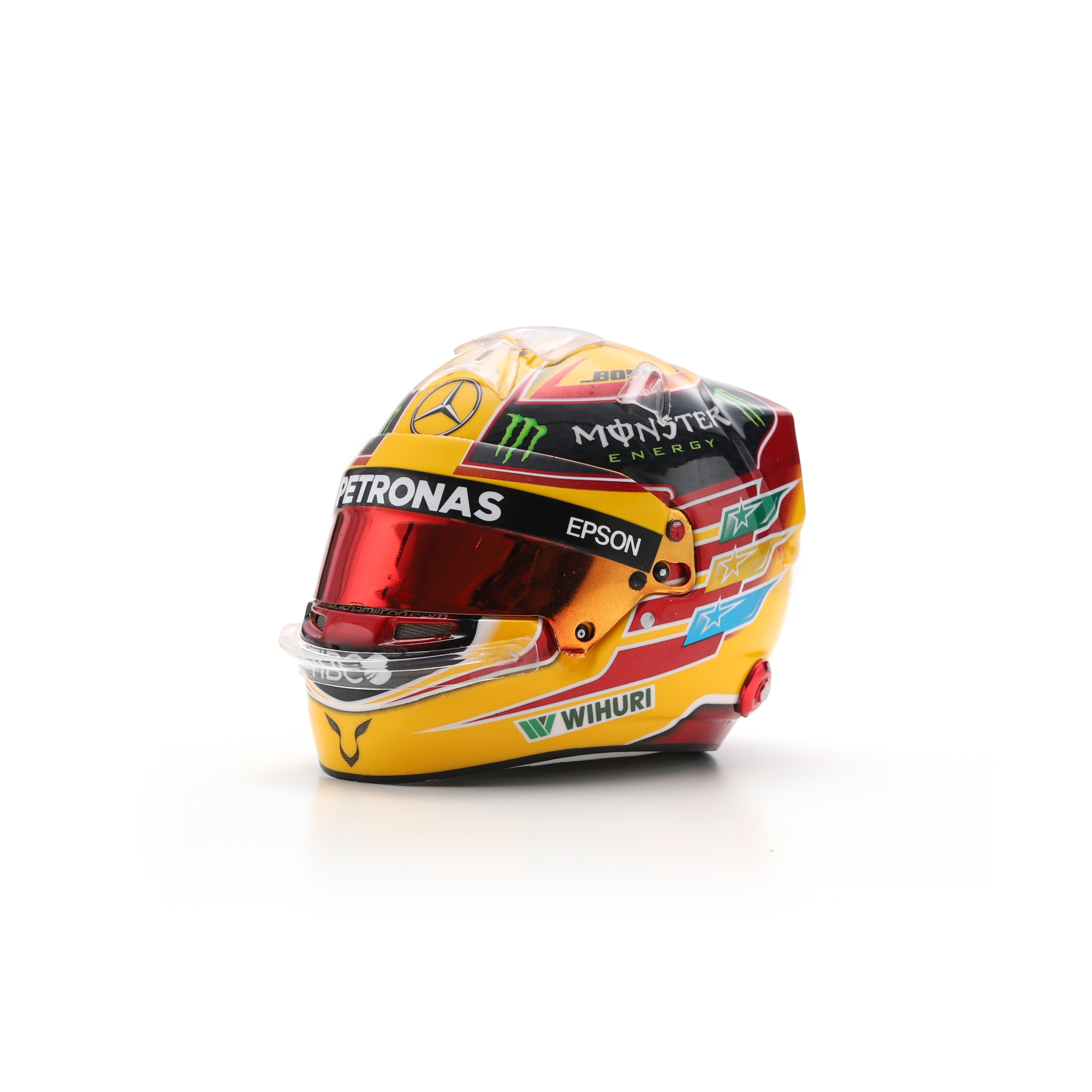 Spark Mercedes AMG Petronas F1 Lewis Hamilton Mexican GP 2017 World Champion Mini Helmet Unisex - Yellow - 1:5 Scale