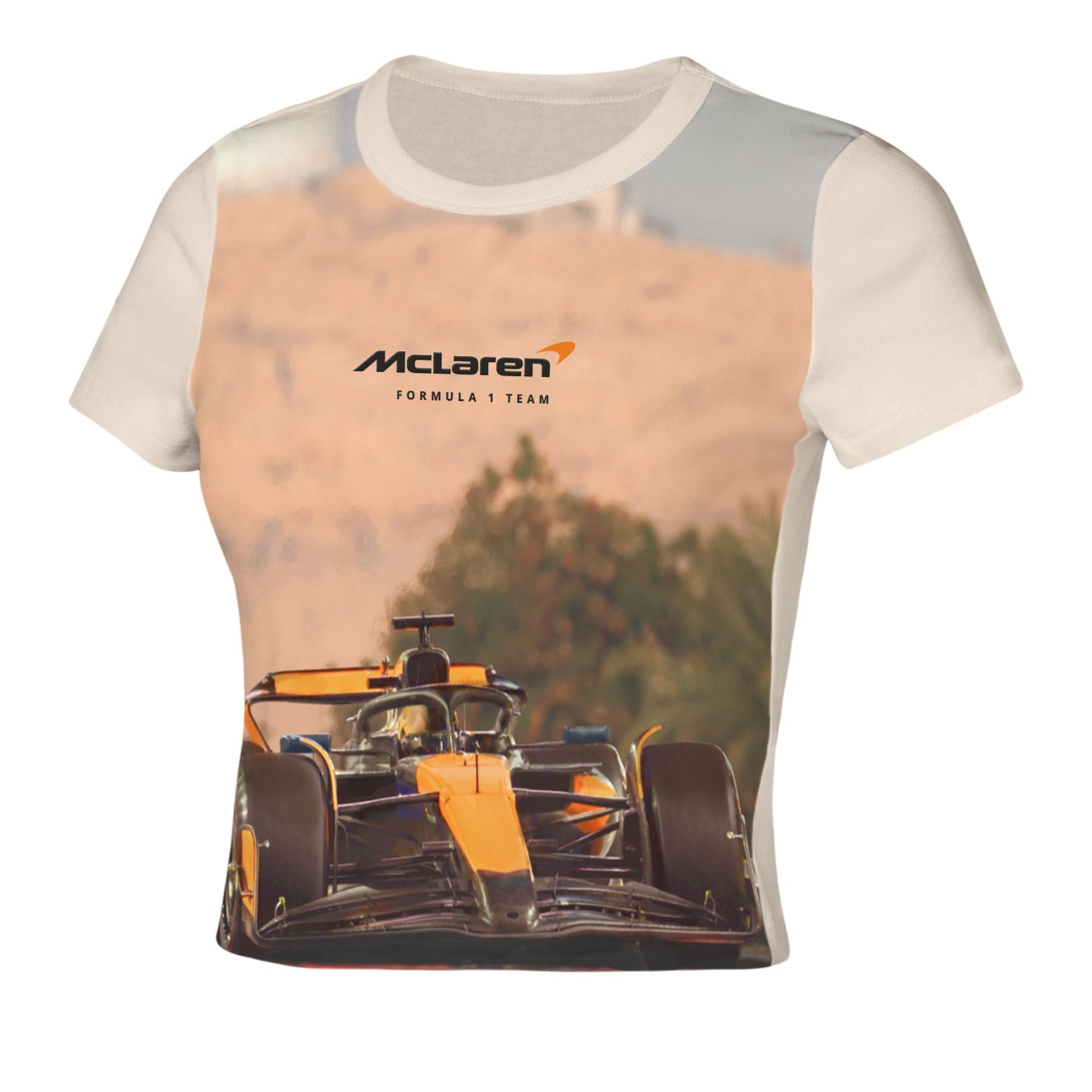 McLaren Racing F1 Pushing Limits Cropped Tee Womens - Off White