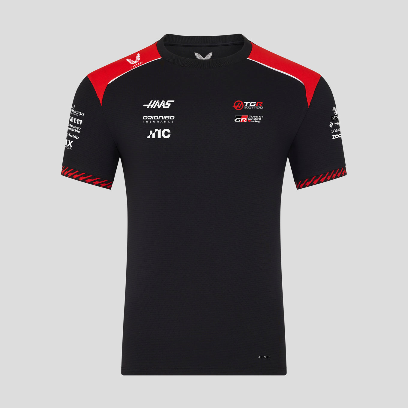 Haas F1 Team 2026 Set Up Tee Mens - Caviar / Flame Scarlet
