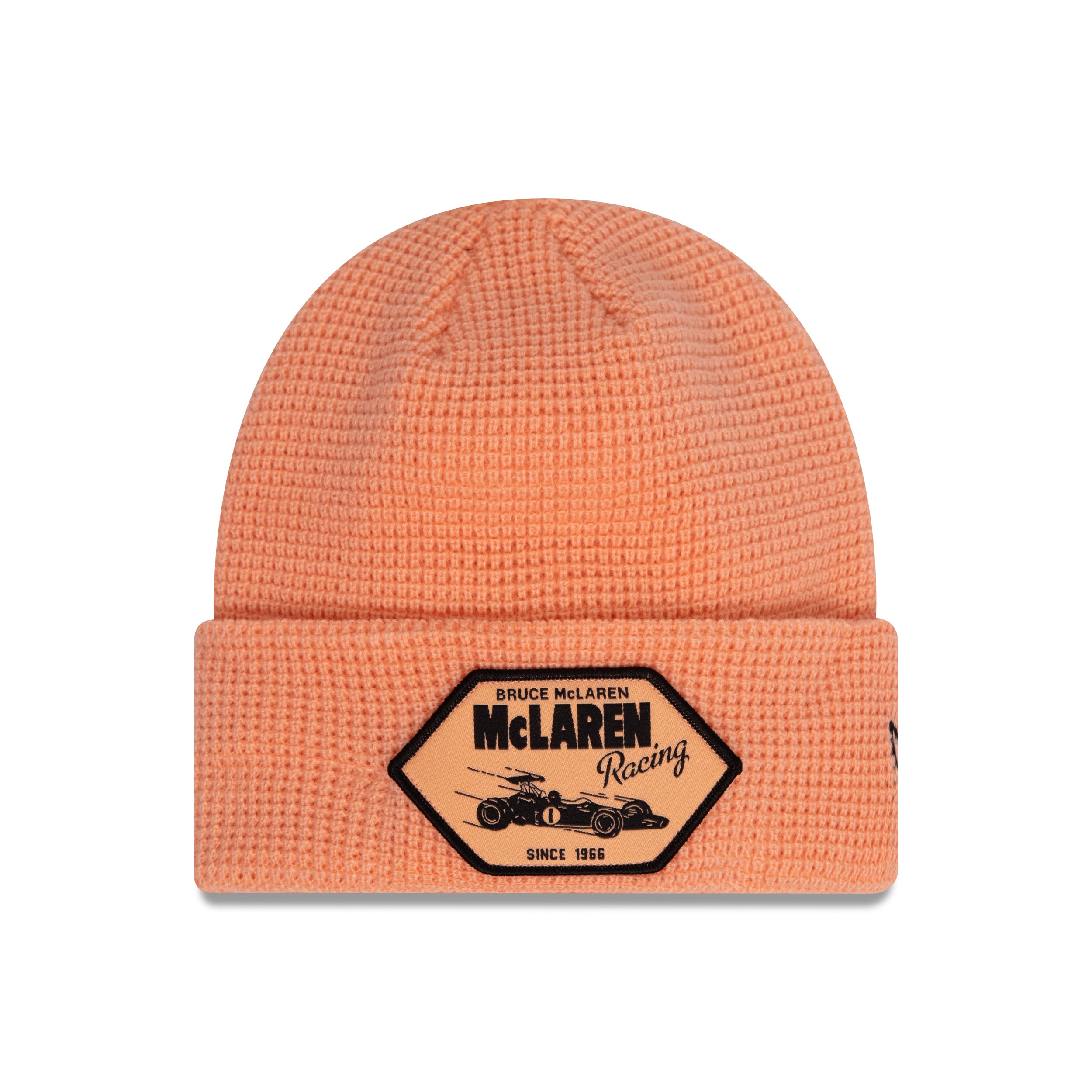 McLaren Racing F1 Woven Patch Short Cuff Beanie Adults - Peach