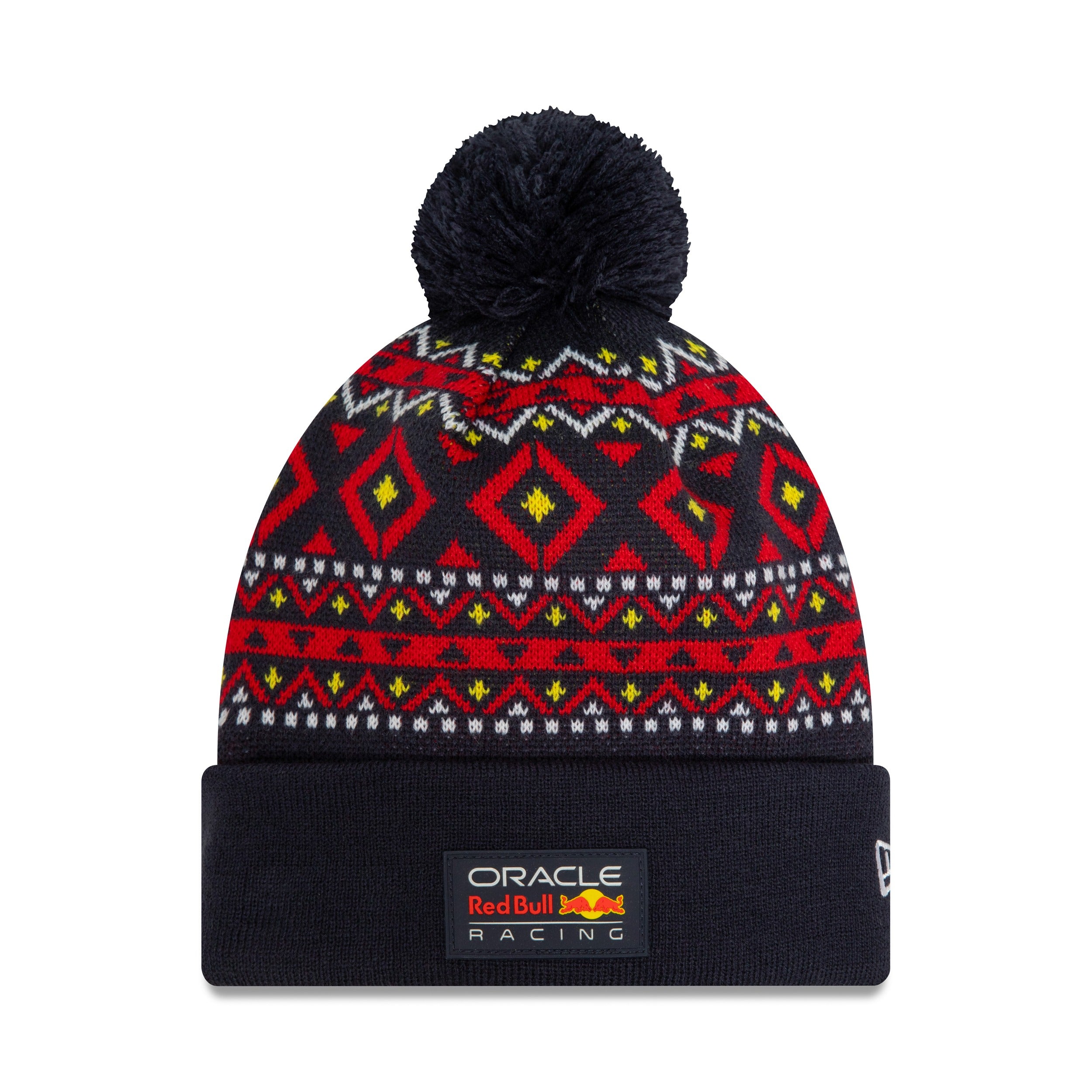 Oracle Red Bull Racing F1 2023 Team Winter Pom Beanie Adults - Night Sky/Scarlet/White