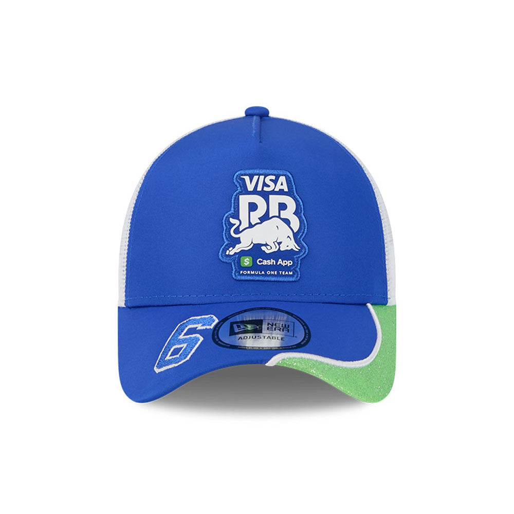 Visa Cash App RB F1 Vegas Isack Hadjar Glitter Trucker Cap Adults - Medium Blue