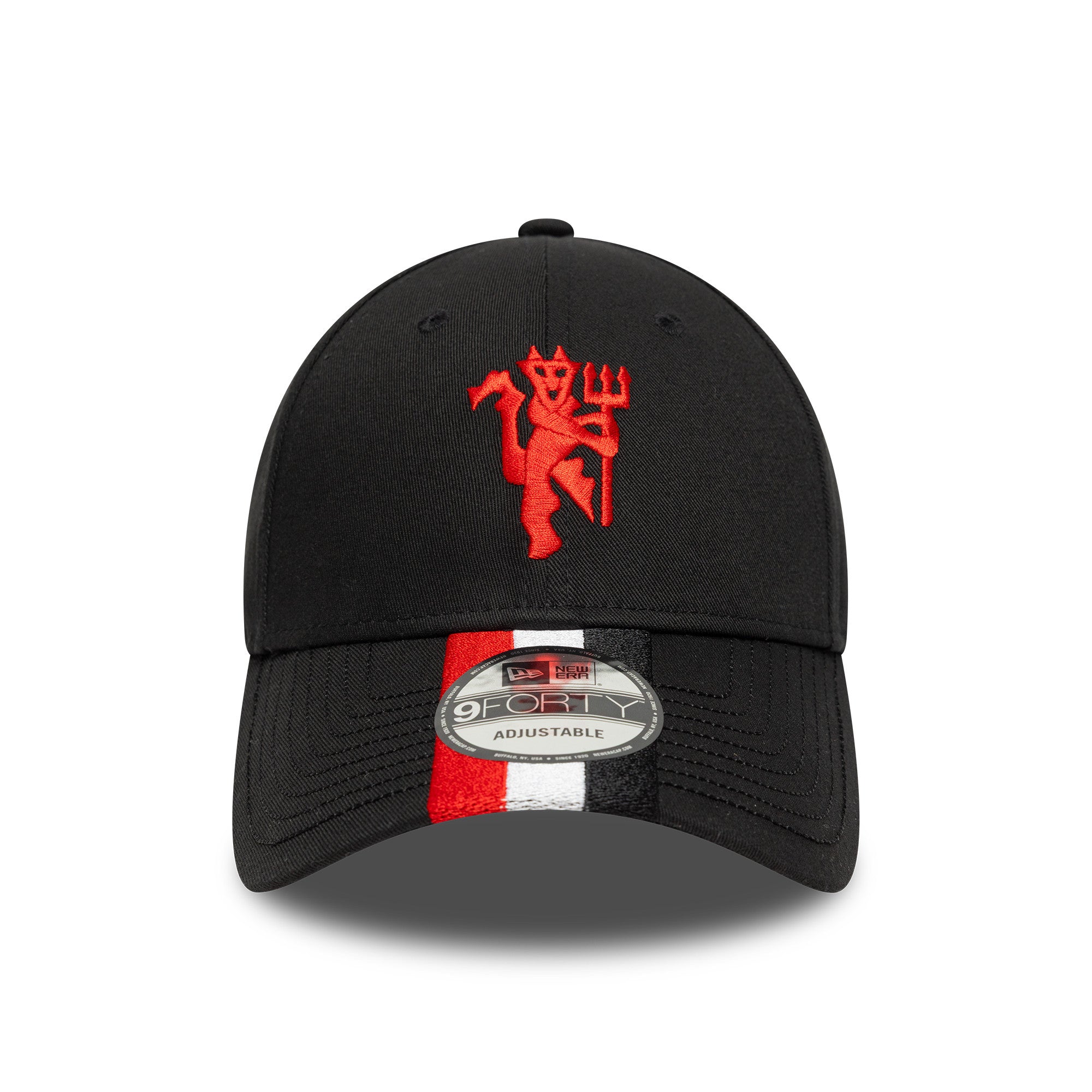 Manchester United Stripe 9Forty Cap Adults - Black/Ruby Red