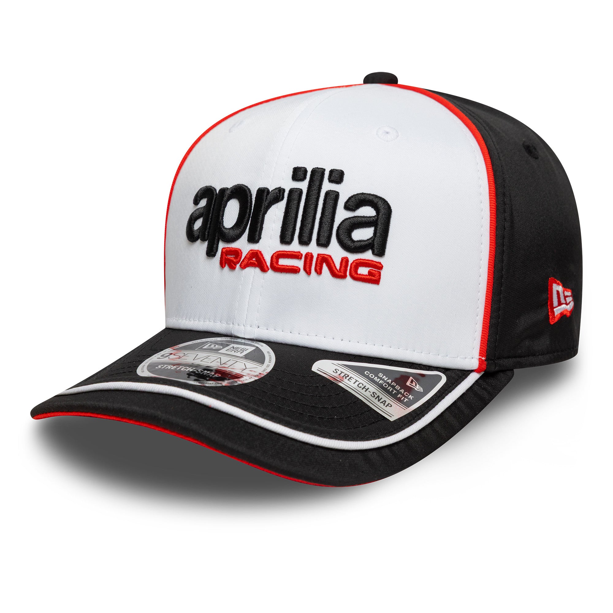 Aprilia Logo 9Seventy Cap Stretch Snap Adults - White