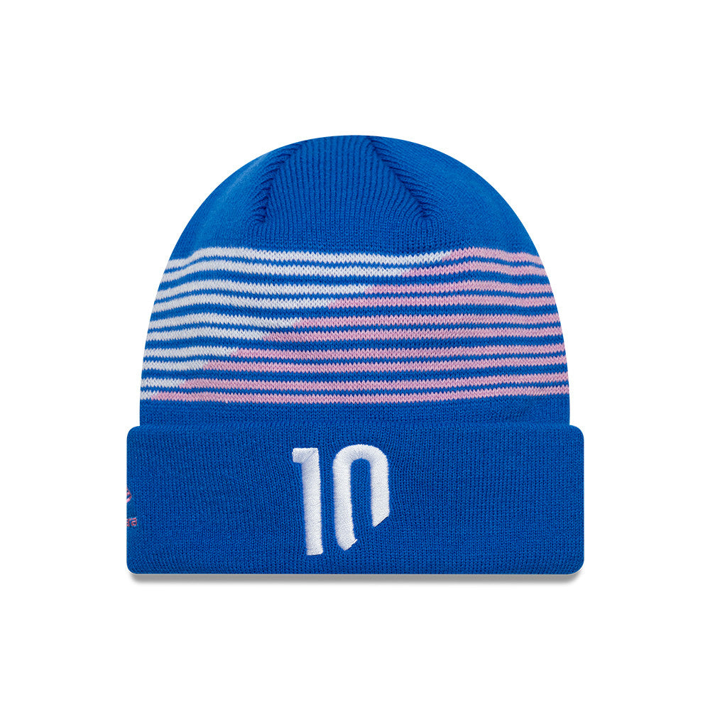 Alpine F1 Pierre Gasly Cuff Knit Beanie Adults - Bright Blue/Pale Pink