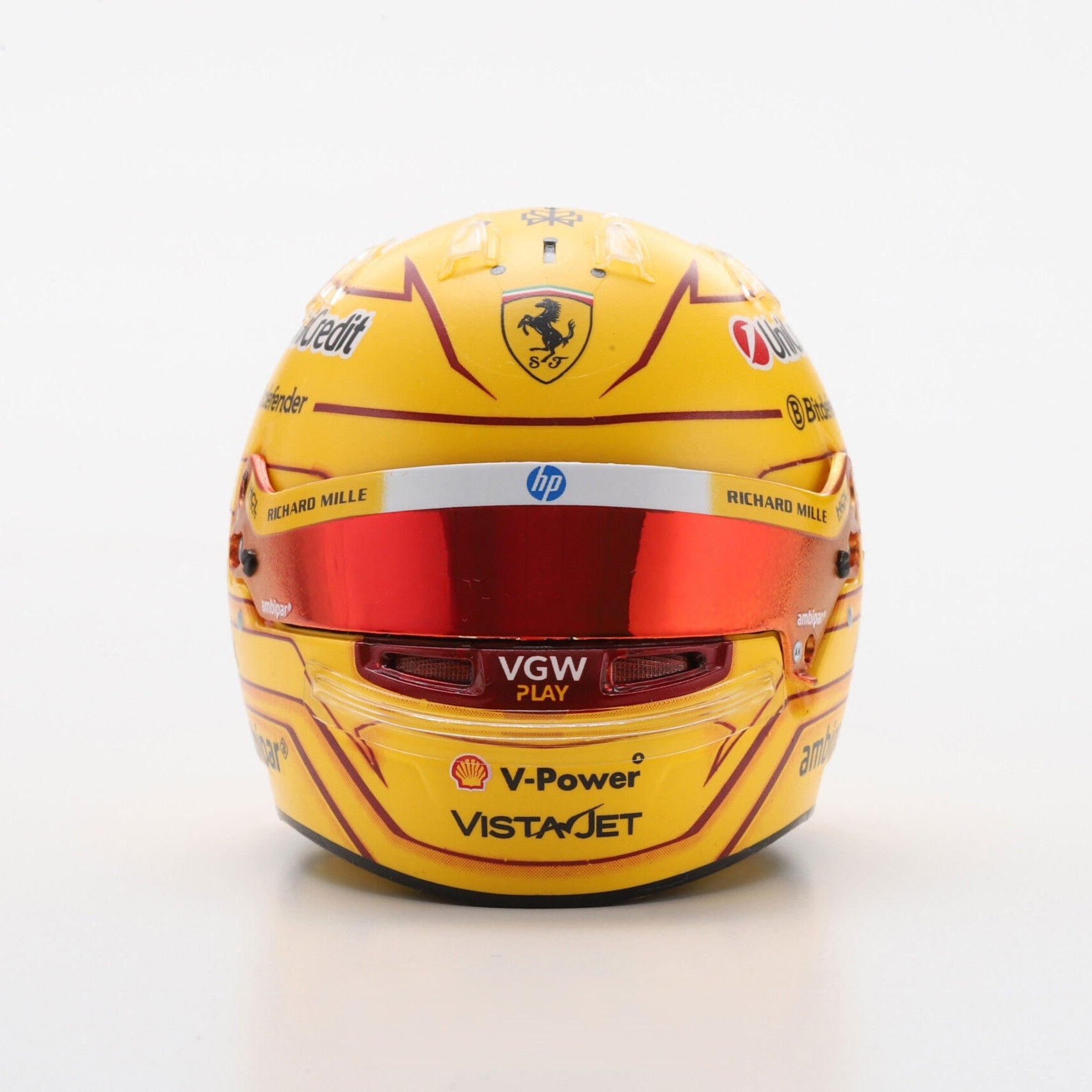 Looksmart Scuderia Ferrari F1 Team Lewis Hamilton 2025 Monaco GP Mini Helmet Unisex - Yellow - 1:5 Scale