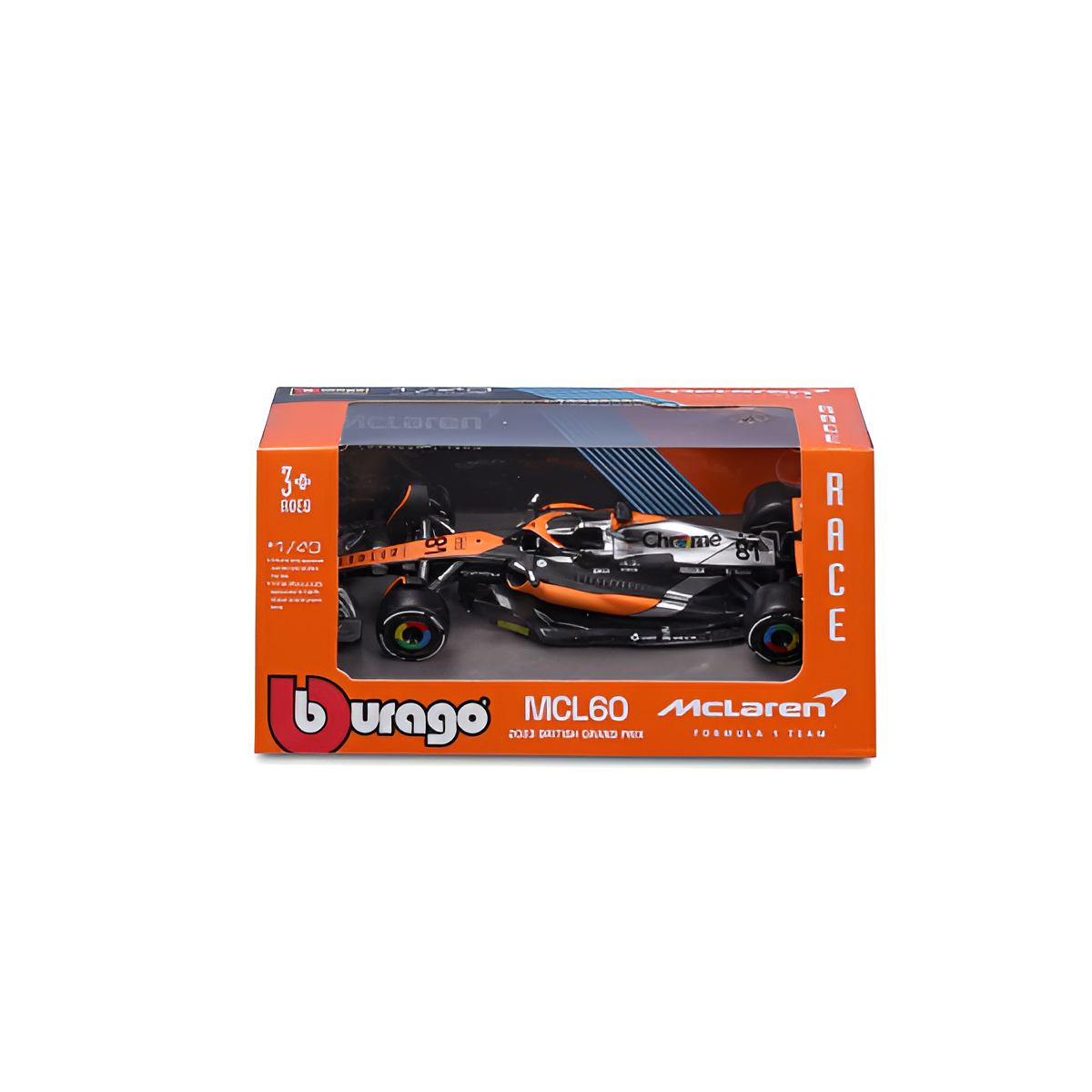 Bburago McLaren Racing F1 MCL60 Oscar 81 British GP Model Car Unisex - Papaya - 1:43 Scale