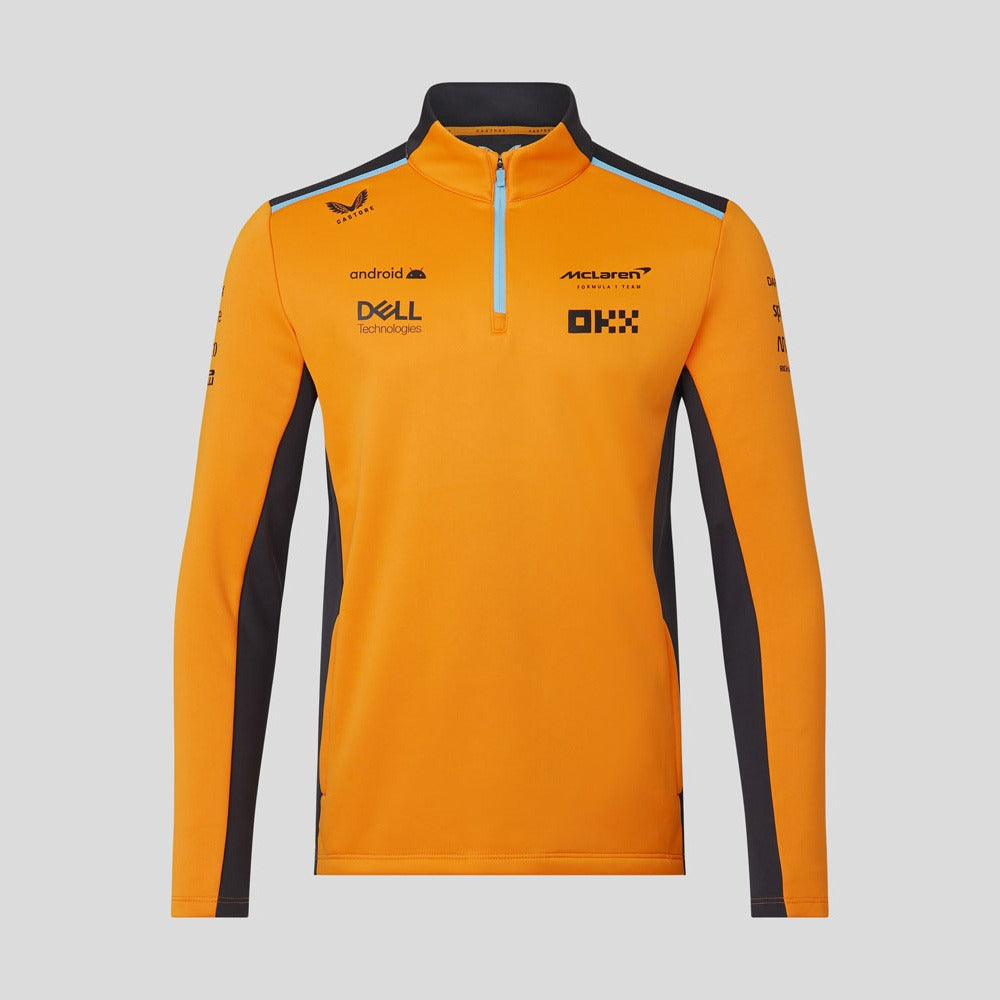 McLaren F1 2023 Team Quarter Zip Top Mens - Papaya