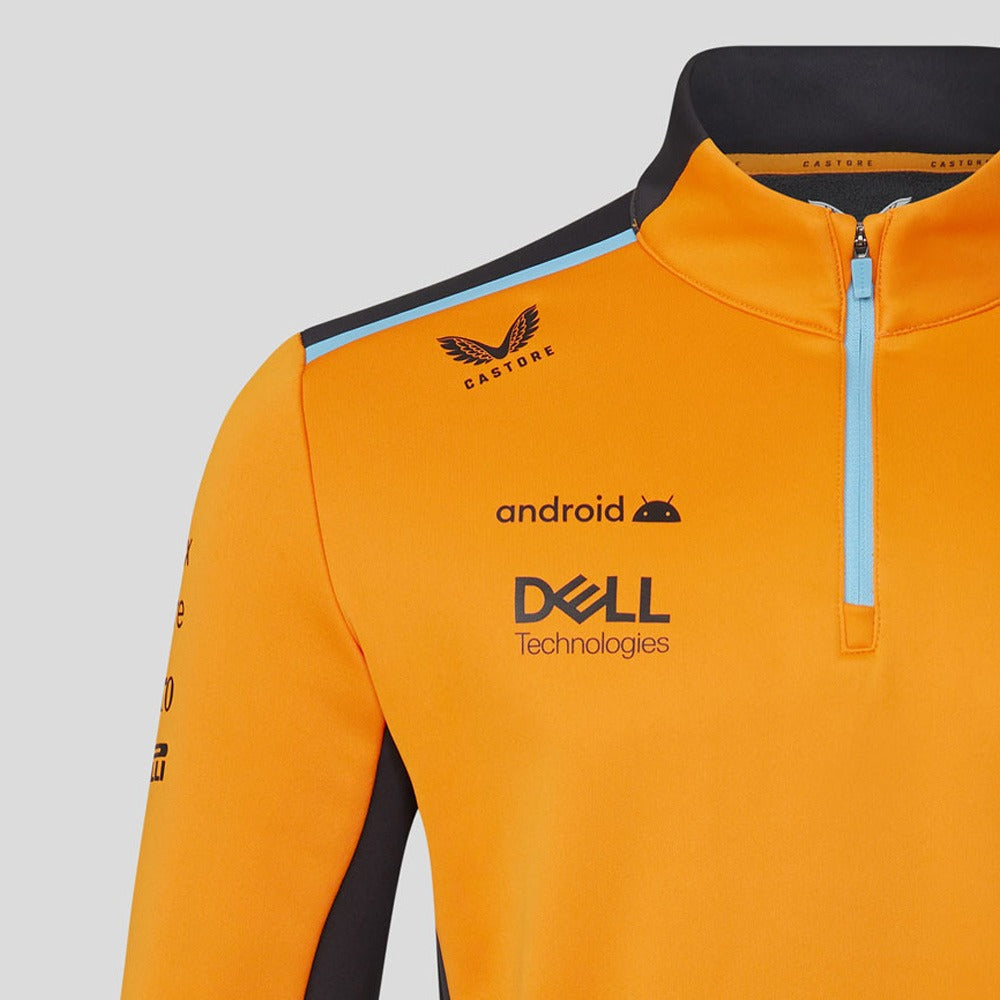 McLaren F1 2023 Team Quarter Zip Top Mens - Papaya